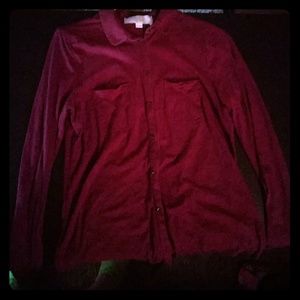 Royal red button down